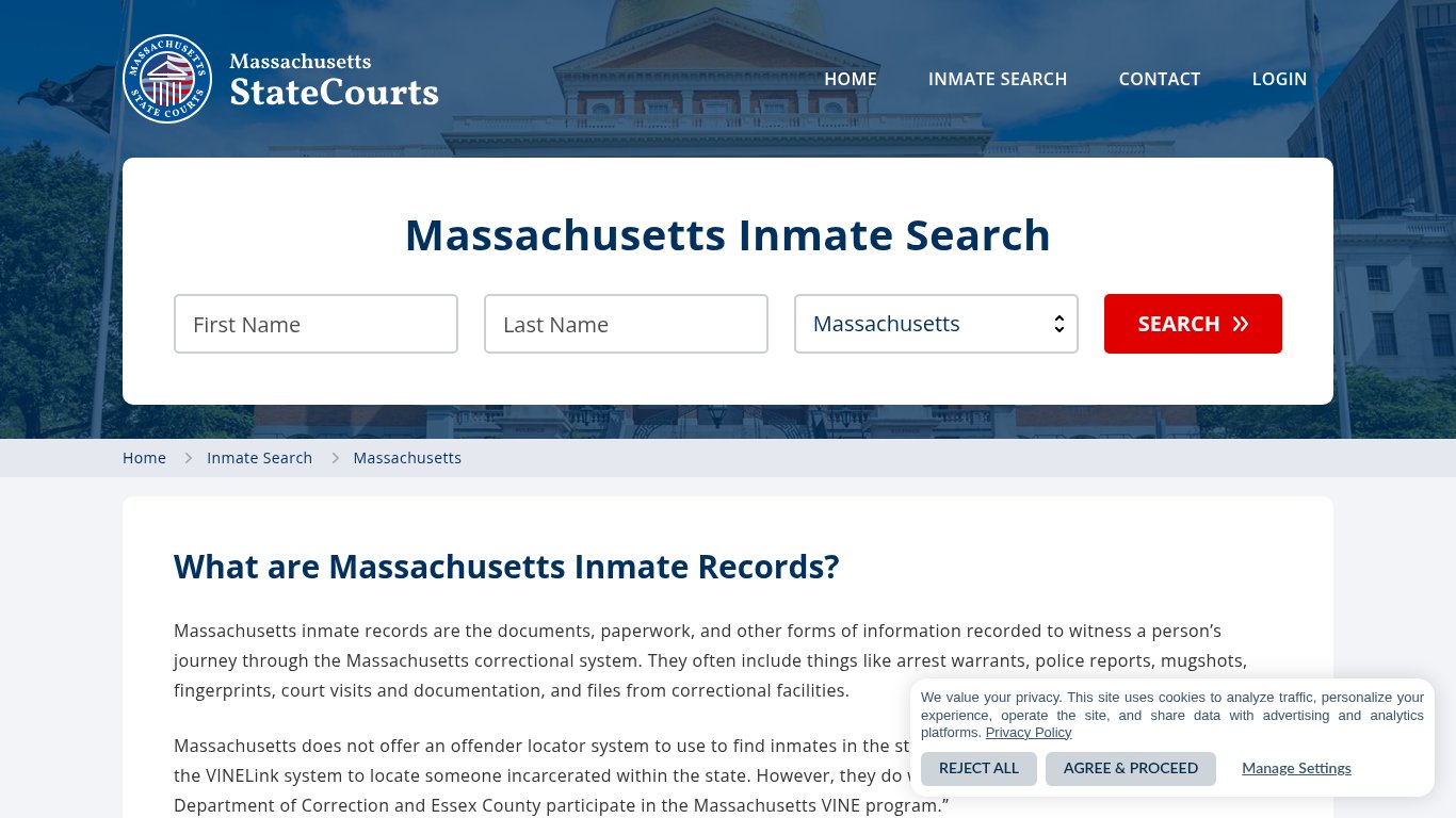 Massachusetts Inmate Search, Prison and Jail Information - StateCourts