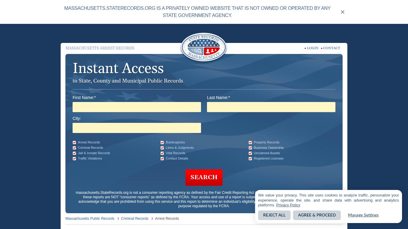 Massachusetts Arrest Records | StateRecords.org